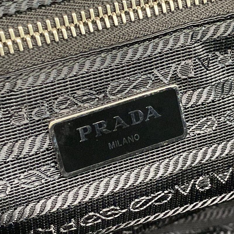 Prada Shoulder Bag  Black Chain Shoulder Triangle Logo Quilted Leather