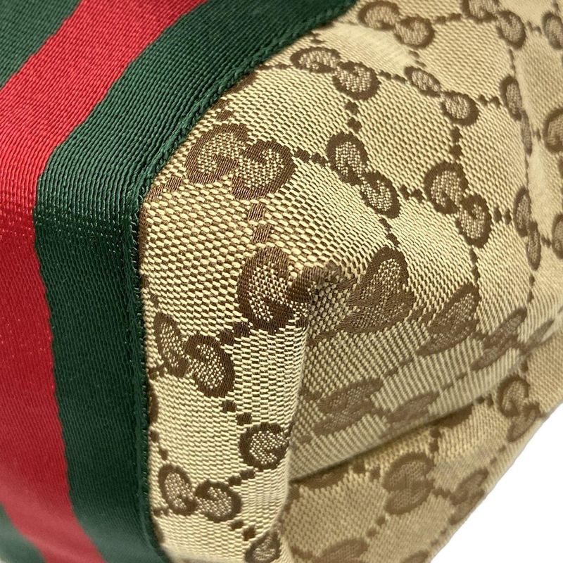 Gucci Tote Bag GG Patternsherry (web) 211971 Beige Brown And Yellow Leather