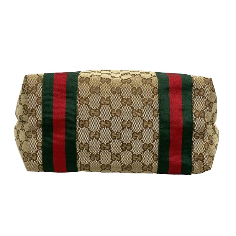 Gucci Tote Bag GG Patternsherry (web) 211971 Beige Brown And Yellow Leather