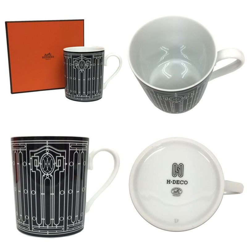 Sale Hermes H Deco Ash Deco Mug Black Aq7334