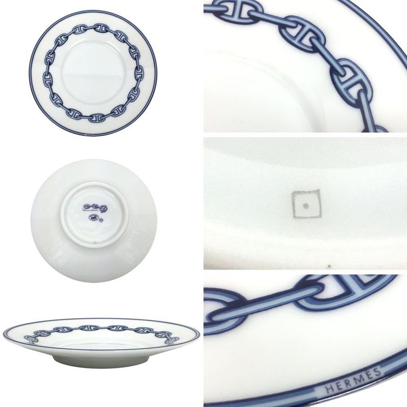 Hermes Chaine D'ancre Cup & Saucer Blue 1 Customer Aq7335
