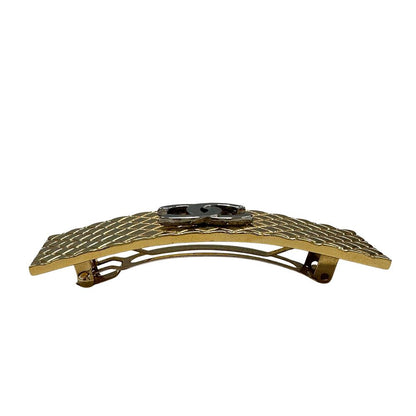 Chanel Valletta Women'S Brand Metal Matelasse Coco Mark Gold Hair Clip Stylish