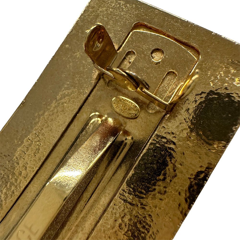 Chanel Valletta Women'S Brand Metal Matelasse Coco Mark Gold Hair Clip Stylish