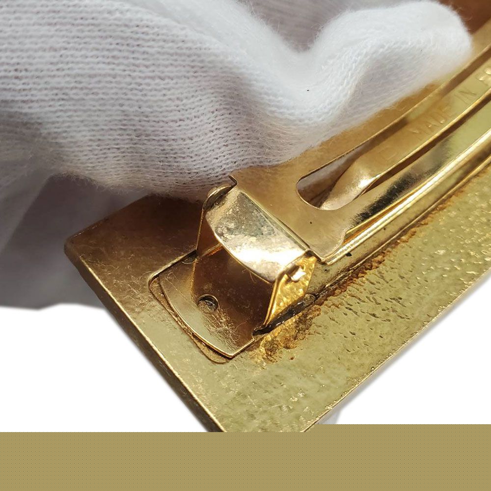 Chanel Valletta Women'S Brand Metal Matelasse Coco Mark Gold Hair Clip Stylish