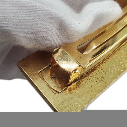 Chanel Valletta Women'S Brand Metal Matelasse Coco Mark Gold Hair Clip Stylish