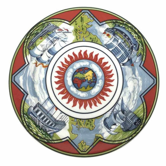 Sale Hermes Patchwork Trade Wind 21cm (8.27in) Plate Single Item Aq7352