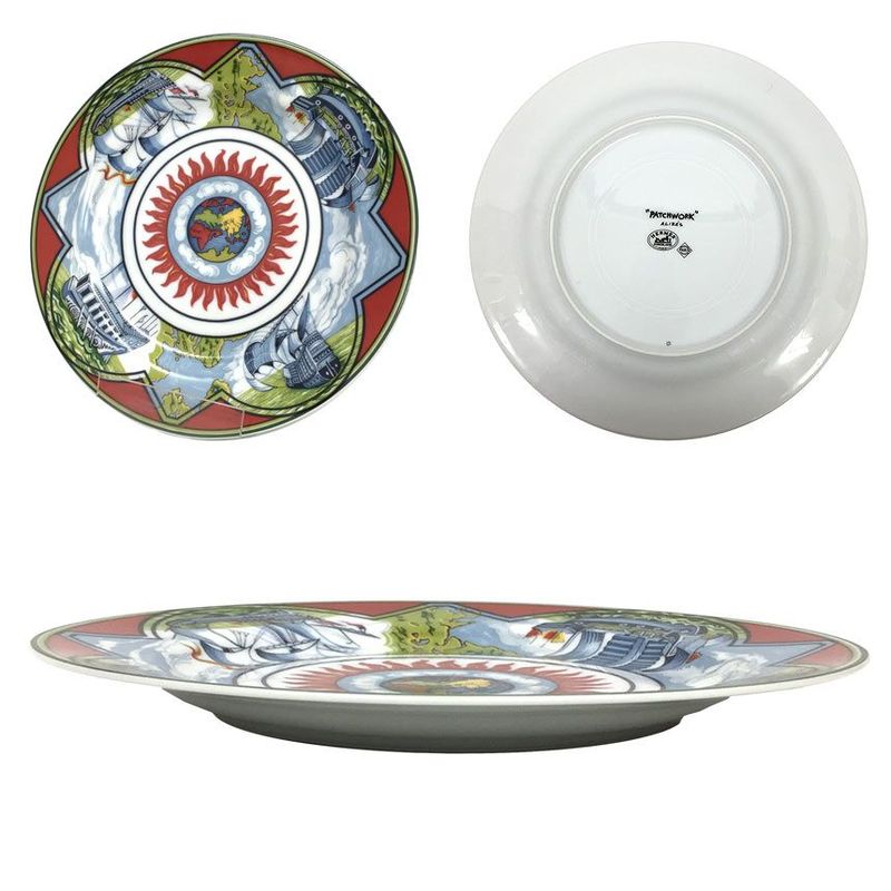 Sale Hermes Patchwork Trade Wind 21cm (8.27in) Plate Single Item Aq7352
