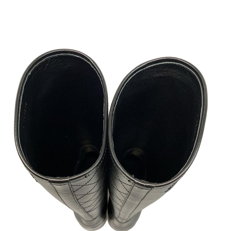 Chanel Long Boots 38 C Women's High Boots G39212 Black Coco Mark Quilted