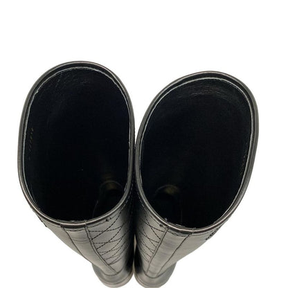 Chanel Long Boots 38 C Women's High Boots G39212 Black Coco Mark Quilted