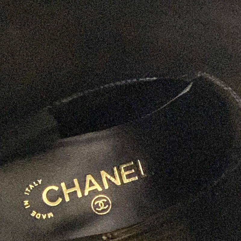 Chanel Long Boots 38 C Women's High Boots G39212 Black Coco Mark Quilted