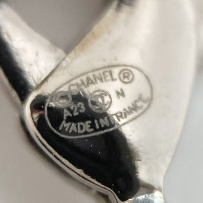 Chanel Cocomark Matelasse Bag Necklace A23n Silver GP Rhinestone