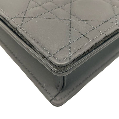 DIOR Christian Dior Wallet Lady Dior S0204onmj Black Chain Wallet Black