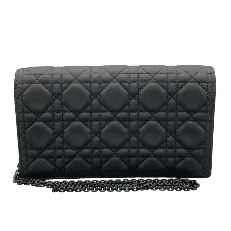 DIOR Christian Dior Wallet Lady Dior S0204onmj Black Chain Wallet Black