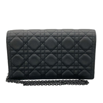 DIOR Christian Dior Wallet Lady Dior S0204onmj Black Chain Wallet Black