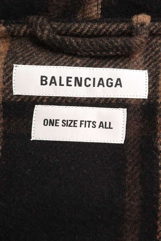 Balenciaga 661436 Tku30 Fringe Check Blanket Coat Men's 1