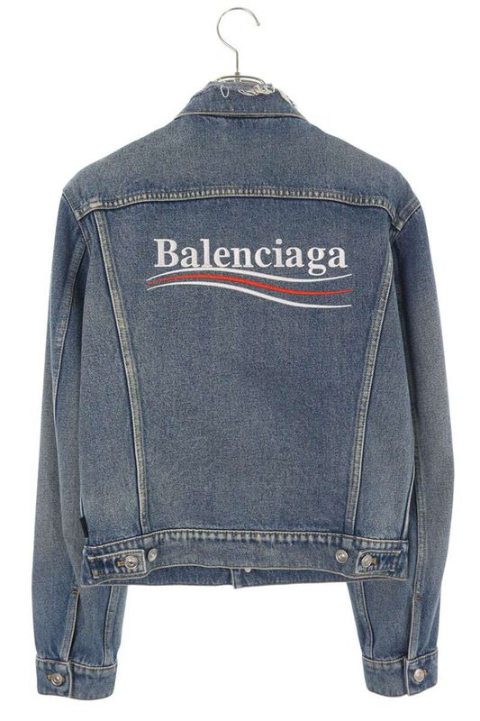 Balenciaga 534552 Tsb06 Campaign Logo Denim Jacket Men's 44