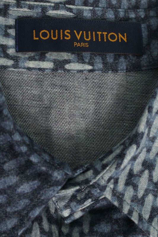 Louis Vuitton 20AW Rm202m VJI Hjs02w Monogram Wave Giant Damier Flannel Long