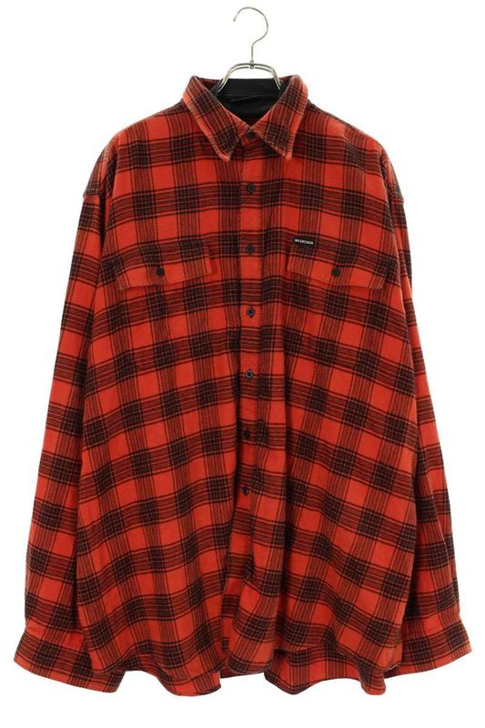 Balenciaga 699371 Tmm03 Docking Check Long Sleeve Shirt Men's 3