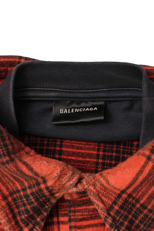 Balenciaga 699371 Tmm03 Docking Check Long Sleeve Shirt Men's 3