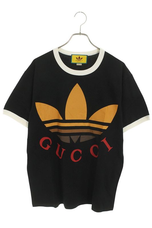 Gucci X Adidas 727694 Front Logo Ringer T-shirt Men's S