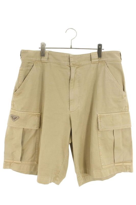 Prada Sph289 S222 14JU Triangle Logo Plate Cargo Half Pants Men XL