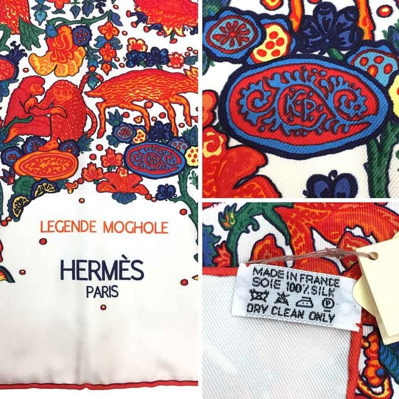 Sale Hermes Scarf Kale90 Mughal Legend Unused Elephant Aq7380