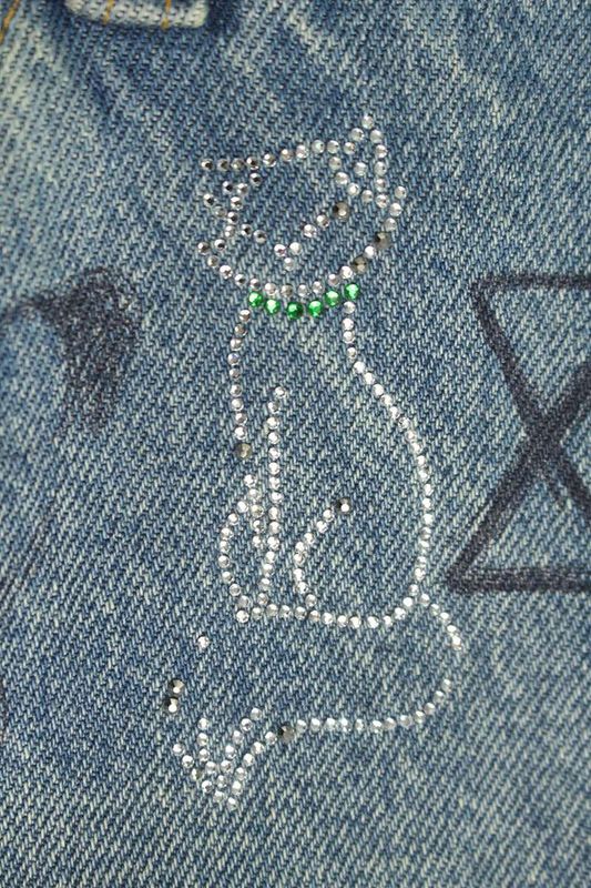 Balenciaga 22AW 719345 Tnw56 Graffiti Destroy Baggy Denim Pants Men's S