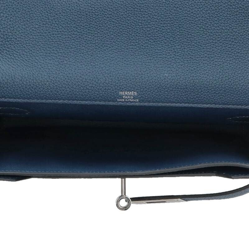 Hermes Kelly Depeche 25 Y Engraved Svhardware Leather Handbag Men 25