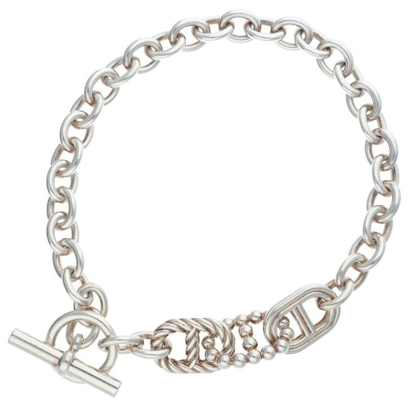 Hermes Parade TGM Silver Necklace Men's TGM LG
