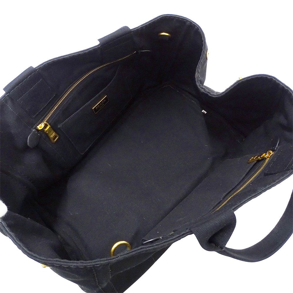 Prada Bag Women'S Brand Tote Bag Shoulder Bag 2way Canvas Canapa L Black Large