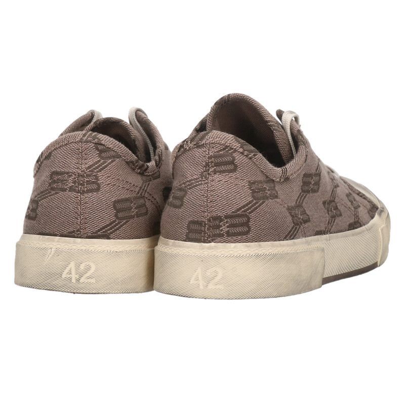 Balenciaga 688754 Paris LOW Damaged Canvas Low Cut Sneakers Men's 42