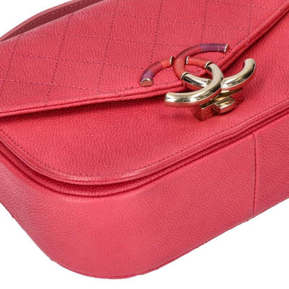 Chanel Half Coco Mark Caviar Skin Chain Shoulder Bag Women