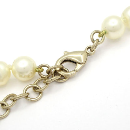 Chanel Necklace Coco Mark White×gold×clear Long Necklace