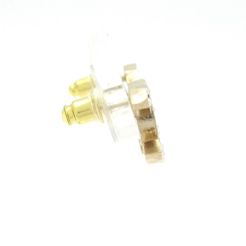 Chanel Earrings Coco Mark Gold X Clear X White