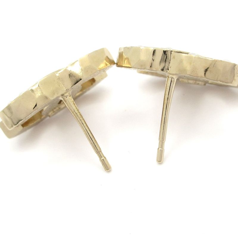 Chanel Earrings Coco Mark Gold X Clear X White