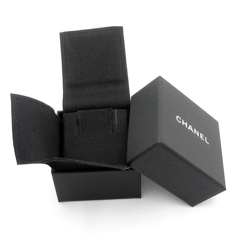 Chanel Earrings Coco Mark Gold X Clear X White