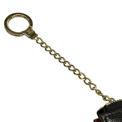 Chanel Coin Case Matelasse Black Gold Hardware L-shape Zipper With Key Ring