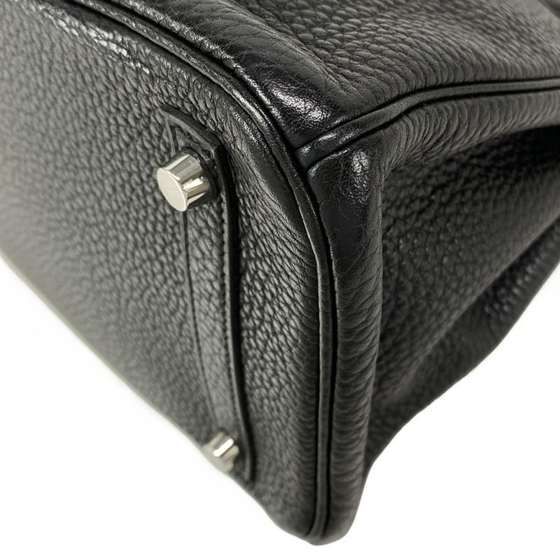 Hermes Handbag Birkin 30 Black Silver Hardware