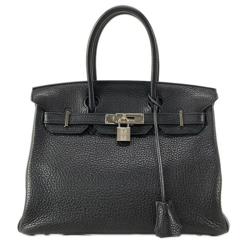 Hermes Handbag Birkin 30 Black Silver Hardware