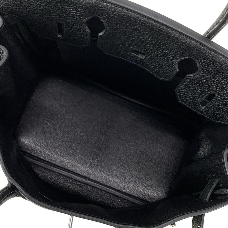 Hermes Handbag Birkin 30 Black Silver Hardware