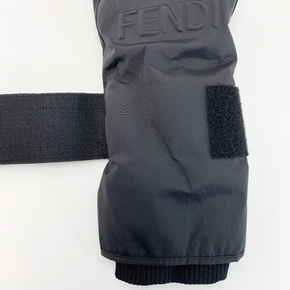Fendi Embossed Ff Fendi Logo Gloves Black L Size Nylon