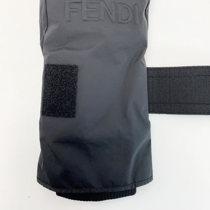 Fendi Embossed Ff Fendi Logo Gloves Black L Size Nylon
