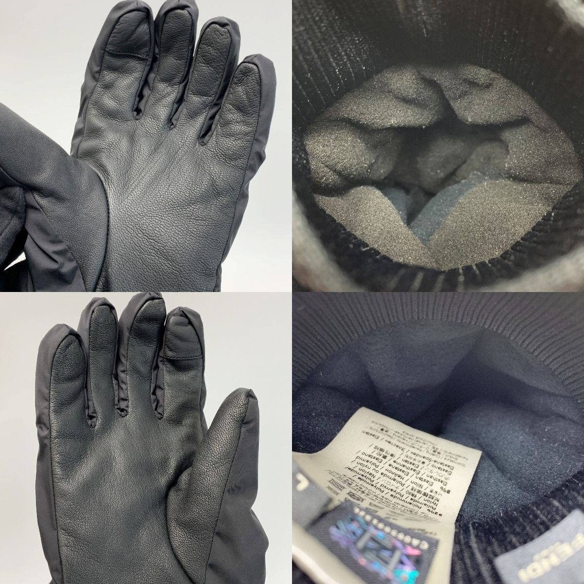 Fendi Embossed Ff Fendi Logo Gloves Black L Size Nylon