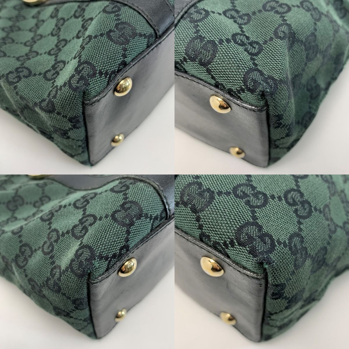 Gucci Handbag Canvas 272399 Dark Green Gold Hardware Ladies