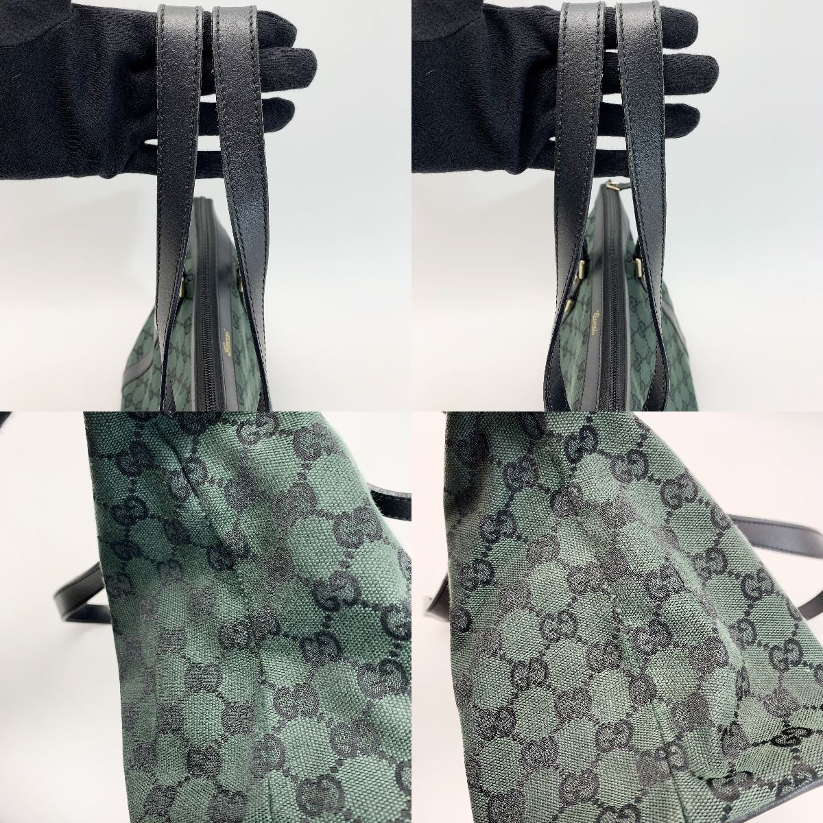 Gucci Handbag Canvas 272399 Dark Green Gold Hardware Ladies
