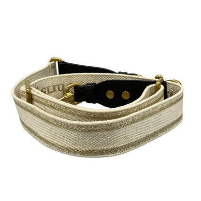 DIOR Christian Dior Shoulder Strap - Ivory Gold And Black Leather