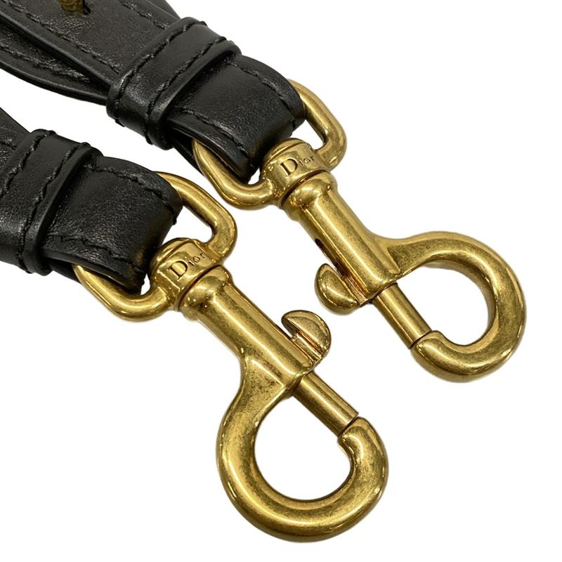 DIOR Christian Dior Shoulder Strap - Ivory Gold And Black Leather
