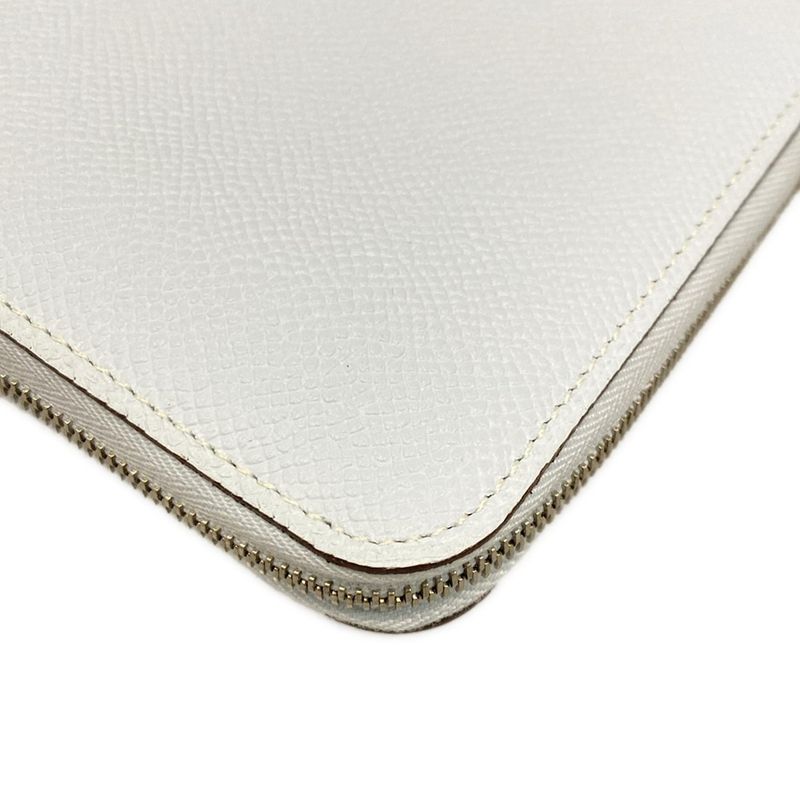 Hermes Azap Long Silk-in Blue Brume Round Zipper Long Wallet