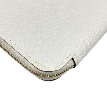 Hermes Azap Long Silk-in Blue Brume Round Zipper Long Wallet