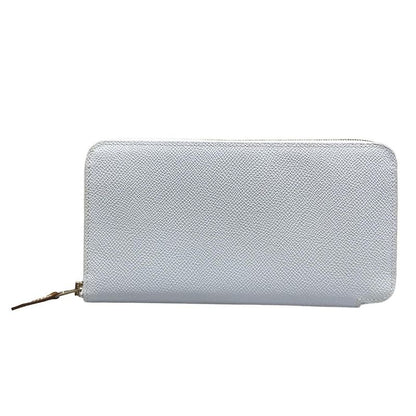 Hermes Azap Long Silk-in Blue Brume Round Zipper Long Wallet